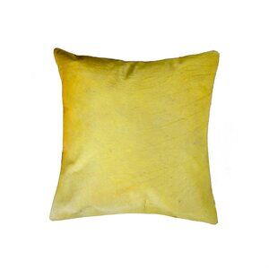 Natural Home Decor Torino Cowhide Pillow | 1-Piece | Yellow | 18"x18"